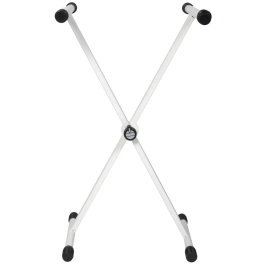 QUIKLOK Soporte Teclado T10 Formato "X" / Perfil Simple - Blanco - Acero/Aluminio - Altura Regulable