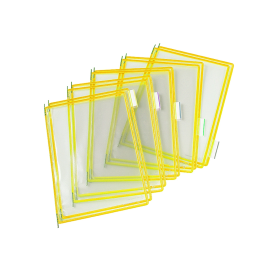 Djois Fundas Portacatalogos DIN A4 PVC Antirreflejo Color Amarillo Pack 10 Unidades 50x380x250 mm