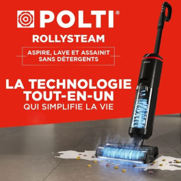 Polti RollySteam WD40C Aspiradora Mopa a Vapor Inalámbrica - 14000 Pa - Negro