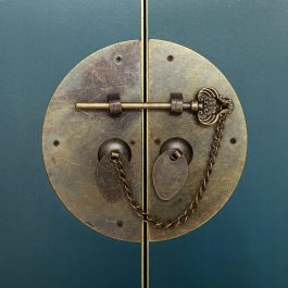 Aparador ORIENTE Azul Dorado Hierro Madera MDF 63 x 33 x 131 cm