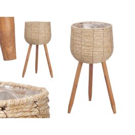 Ibergarden Macetero con Patas Marrón de Fibra Natural de 56 cm Alto. Medidas totales 35x35 cm. Apto para Maceta Interior 25x25x23.5 cm. (4 Unidades) Precio: 41.50000041. SKU: B19Z6DBEQQ