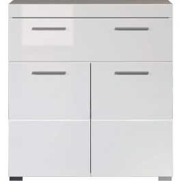 Trendteam TRE4251398913359 Mueble bajo de baño Amanda - Blanco - 2 puertas + 1 cajón - L73 x P31 x H79 cm