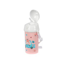 Botella de Agua Safta Jirafa Coral PVC 500 ml