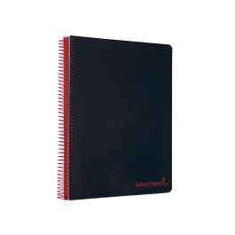 Cuaderno Espiral Liderpapel A4 Micro Wonder Tapa Plastico 120H 90 gr Cuadro 5 mm 5 Bandas 4 Taladros Color Negro