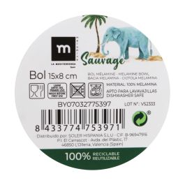 La Mediterranea Bol de Melamina Sauvage - Cuenco Decorativo de 14.5 cm de Diámetro x 7 cm de Alto (24 Unidades)
