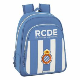 Safta Mochila Infantil Adaptable a Carro RCD Espanyol 27x33x10 cm para 3 Años 600D Poliéster Blanco y Azul