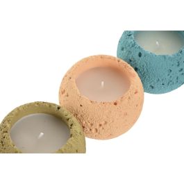 DKD Home Decor Vela Verde Azul Cemento Coco 9 x 7 x 9 cm (6 Unidades)