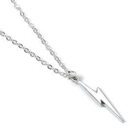 THE CARAT SHOP Colgante Rayo Harry Potter de Aleación de Zinc, Cadena Plateada 40cm + Extensor 5cm, Tamaño Colgante 15mm