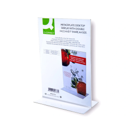 Q-connect Expositor sobremesa a dos caras en metacrilato tamaño A4