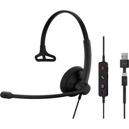 EPOS IMPACT 100 MS Mono Auricular con Cable USB-C/USB-A para Oficina y Centro de Llamadas, Certificado para Microsoft Teams