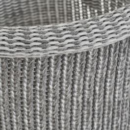 Cesta Multiusos Blanco Gris Poliéster (3 Unidades) Cesta Multiusos Blanco Gris Poliéster (3 Unidades)