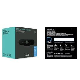 Logitech 960-001194 Webcam Brio Stream 4K HD Enfoque Automático HDR Micrófonos Cancelación Ruido Windows Hello