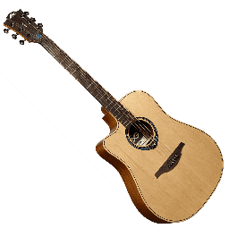LAG Guitarra Acústica Dreadnought Hyvibe 10 A/E Cutaway para Zurdos con Funda Delux