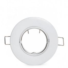 Aro Foco Downlight Basculante Circular de Aluminio Blanco 93mm para Lámparas LED GU10 GX5.3