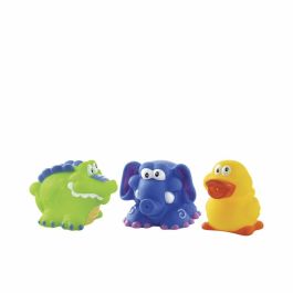 Nûby Lanza Agua para Baño Bebé, Set 3 Juguetes Divertidos Cocodrilo, Elefante y Pato, Ideal para Aventuras Acuáticas desde 3 Meses