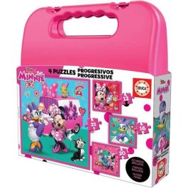 Educa Puzzles Progresivos Minnie Happy Helpers 12-16-20-25 Piezas en Maletín