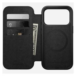 Nomad Modern Leather Folio para Apple iPhone 17 Pro - Funda con Cierre Magnético, 3 Bolsillos, Compatible con MagSafe y Carga Inalámbrica, Color Marrón