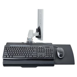 StarTech Estación de Trabajo Soporte de Pared para Monitor VESA hasta 32 Pulgadas y 10kg con Bandeja Teclado/Ratón y Brazo Articulado, Negro