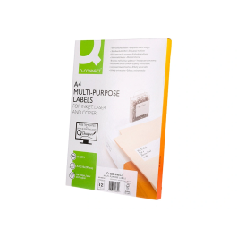 Q-connect Etiqueta Adhesiva KF10652 96.5x42.3 mm para Fotocopiadora Laser Ink-jet, Caja 100 Hojas DIN A4