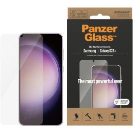 PanzerGlass Protector de Pantalla UWF para Samsung Galaxy S23 Plus Ultra-Wide Fit, Antirayones, Antigolpes, Antibacteriano