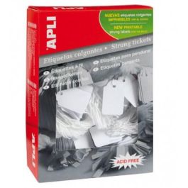 Apli Etiquetas Colgantes Rectangulares de Cartulina Blanca 18x29 mm Caja de 1000 Unidades Precio: 13.89000019. SKU: BIX00389