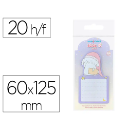 Imaginovo Bloc notas adhesivas con soporte, diseño bunny, 20 hojas, morado, 60x125 mm Precio: 1.0043. SKU: B14M7XRG9H