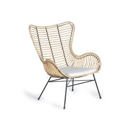 Giner y Colomer - Lote de 2 Sillas de Ratán y Metal, Asiento 50x50 cm, Natural