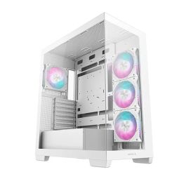 Deepcool CG580 4F WH - Caja Torre PC Gaming, ATX, Cristal Templado, 4 Ventiladores ARGB, USB-C, Blanco