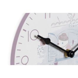DKD Home Decor Reloj de Pared Infantil Bird Rosa Azul para Niños, con Diseño de Pájaro, 24x24 cm, MDF y Plástico - Pack de 2