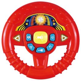Tachan Volante de Bebé Rojo con Luces y Sonidos de Coche, 12 Melodías, Botones Interactivos, Pilas AA Incluidas, +6 Meses