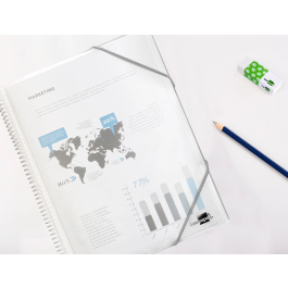 Carpeta Liderpapel Escaparate con Espiral 20 Fundas Polipropileno DIN A5 Transparente