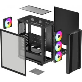 DeepCool CC560 ARGB V2 Midi Tower PC Gaming con Ventana Lateral, Iluminación RGB y Soporte ATX Negro