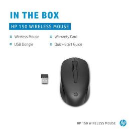 HP 150 Wireless Mouse – Ratón Inalámbrico Preciso y Cómodo para Portátiles y PCs, Ideal para Oficina, Estudio y Productividad Diaria