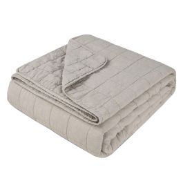 DKD Home Decor Colcha Boho 260x240cm (2 Unidades) de Lino, Algodón y Poliéster 120gsm Lavada a la piedra