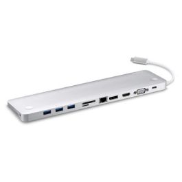 Aten UH3234 base para portátil y replicador de puertos Alámbrico USB 3.2 Gen 1 (3.1 Gen 1) Type-C Plata