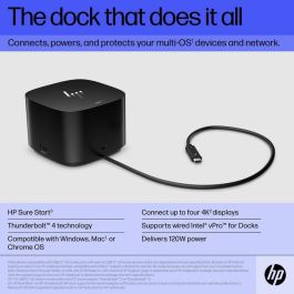 HP Thunderbolt Dock 120W G4 - Estación de Acoplamiento Thunderbolt 4 para hasta 4 Monitores 4K, Multi-OS, Mejora Productividad y Seguridad