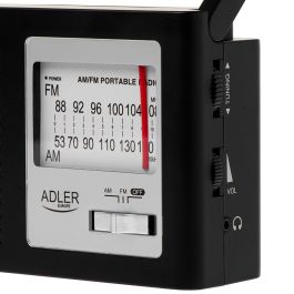 Adler Radio portátil AM/FM AD 1909, rangos AM 522-1620 kHz y FM 87.5-108.0 MHz, minijack, antena telescópica, 15.5x21x6 cm