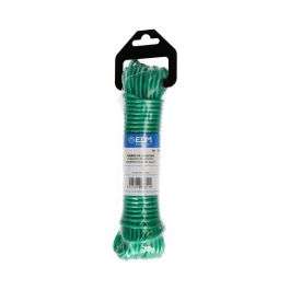 Edm Cuerda de plástico revestido PVC verde 15 m para tendederos, camping, náutica
