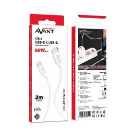 AVANT CONNECT Cable USB C a USB C PD 60W 2 metros - Carga rápida 3A