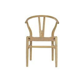 DKD Home Decor Silla de Comedor Cottage Rústica Natural de Olmo y Ratán 46 x 80 x 55 cm - Altura Asiento 45 cm