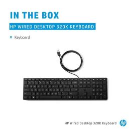 HP 320K Teclado con Cable USB para Escritorio | Cómodo, Fiable y Diseñado para Productividad Profesional Óptima