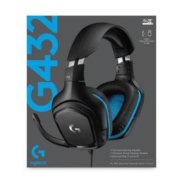 Logitech G432 Auriculares Gaming con Microfono Unidireccional 6 mm, Sonido Envolvente DTS Headphone:X 2.0, 50 mm, USB/Jack 3.5 mm, Compatible PC, Consolas, Referencia 981-000770