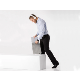 Q-connect Funda para Portátil 13,3'' con Asa y Bolsillo Exterior, Gris, 350x250x25 mm