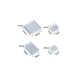 Raspberry Pi Disipador de Calor Pack Compatible Pi 4, 202-0460, Disipador Térmico de Aluminio de Bajo Perfil, 4 Unidades
