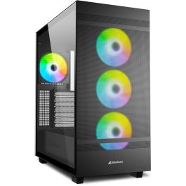 Sharkoon Rebel C50 RGB ATX Full Tower, Chasis PC Negro con Iluminación Multi RGB, Compatible ATX/Micro ATX/Mini-ITX