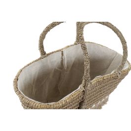 DKD Home Decor Bolso Mediterraneo de Seagrass Natural con Conchas y Hecho a Mano 15 x 51.5 x 53 cm