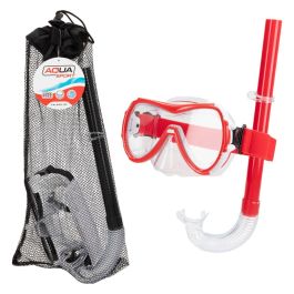 Gafas de Buceo con Tubo AquaSport Negro Rojo (6 Unidades) Gafas de Buceo con Tubo AquaSport Negro Rojo (6 Unidades)