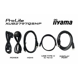 Iiyama ProLite XUB2797QSNP-B1 Monitor 27" QHD 2560x1440 IPS 100Hz 1ms Altavoces DisplayPort USB-C Negro