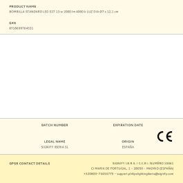 Philips Bombilla Standard LED E27 13W 2000lm 4000K Luz Día Ø7x12,1cm Equivalencia 120W