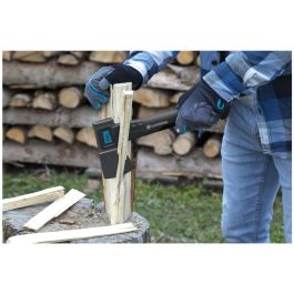 Gardena 1600 S Hacha de Partir Acero con Mango de Plástico Negro 1.6 kg - Ideal para Cortar Leña